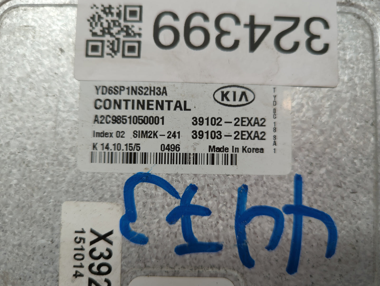 2016 Kia Forte PCM Engine Control Computer ECU ECM PCU OEM P/N:39106-2XA2 39102-2EXB2, 39103-2EXB2 Fits OEM Used Auto Parts 