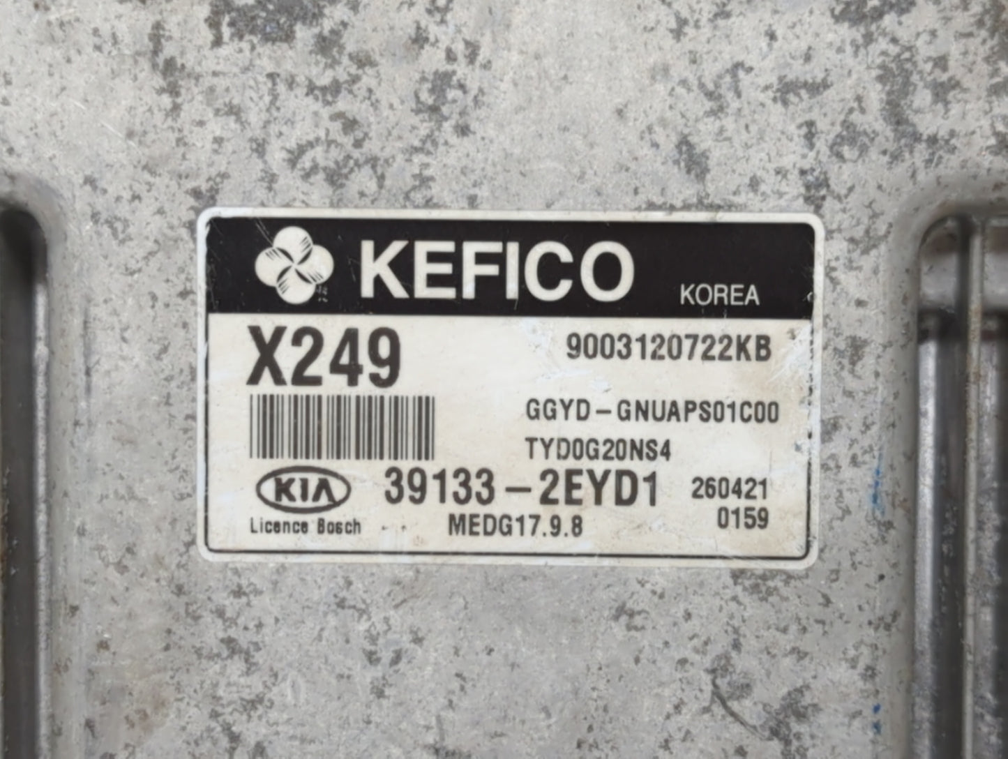 2016 Kia Forte PCM Engine Control Computer ECU ECM PCU OEM P/N:39133-2EYD1 39133-2EYB7 Fits OEM Used Auto Parts - Oemusedaut