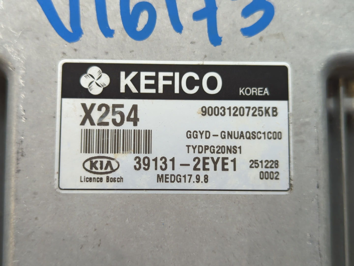 2016 Kia Forte PCM Engine Control Computer ECU ECM PCU OEM P/N:39131-2EYE1 Fits OEM Used Auto Parts - Oemusedautoparts1.com