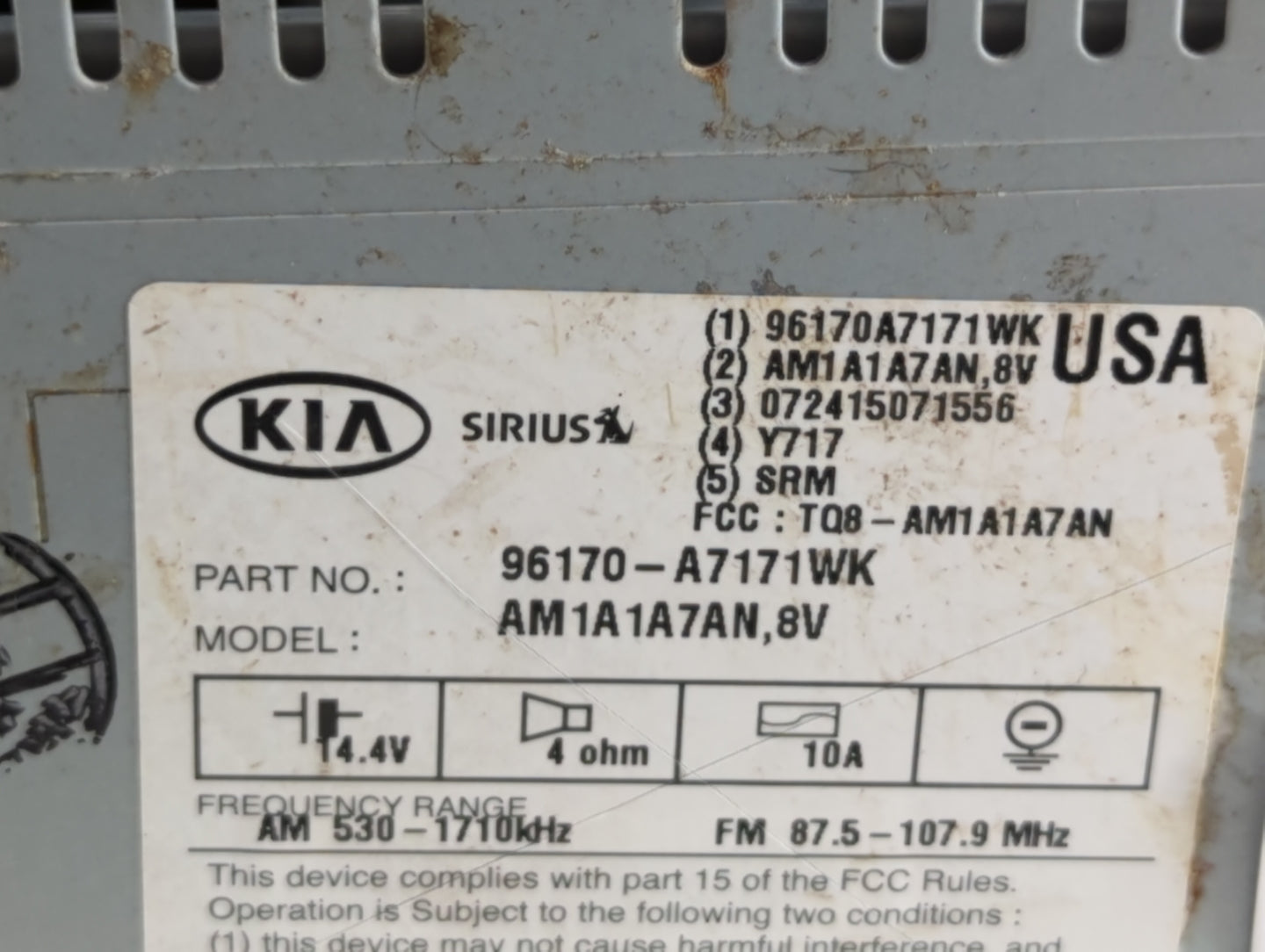 2014-2016 Kia Forte Am Fm Cd Player Radio Receiver - Oemusedautoparts1.com