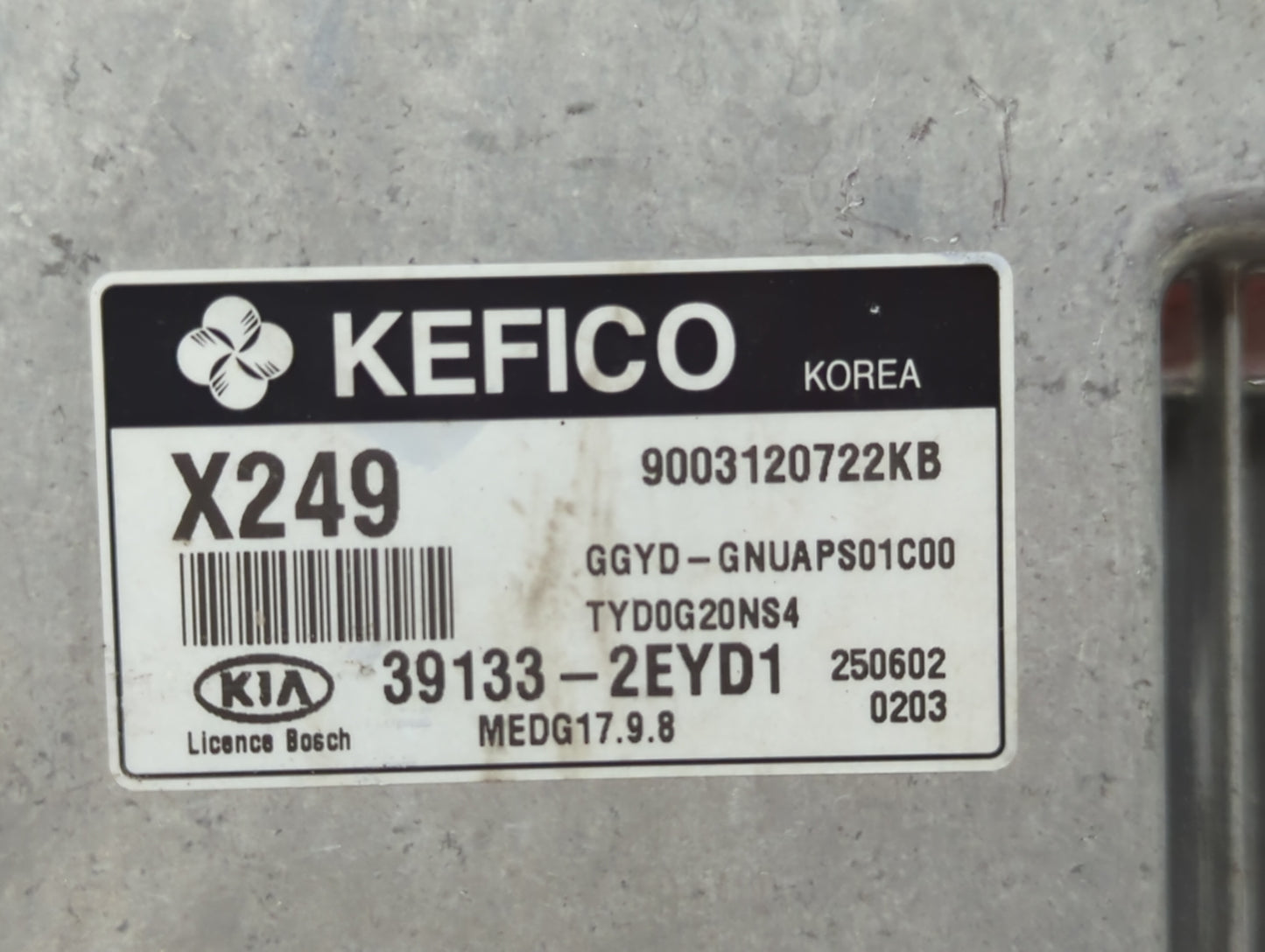 2016 Kia Forte PCM Engine Control Computer ECU ECM PCU OEM P/N:39133-2EYD1 39133-2EYB7 Fits OEM Used Auto Parts - Oemusedaut