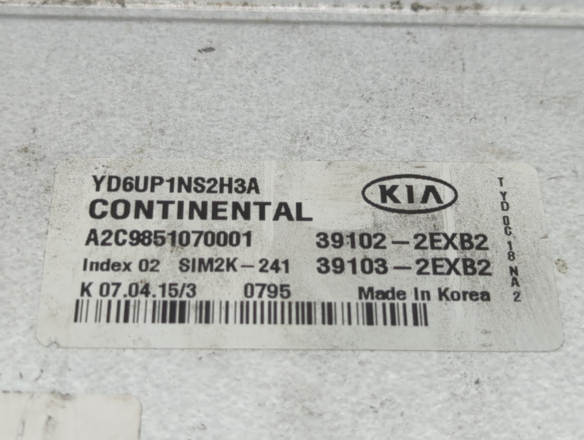 2016 Kia Forte PCM Engine Control Computer ECU ECM PCU OEM P/N:39103-2EXB2 39102-2EXB2, 39106-2EXB2, 39107-2EXB2 OEM Used Au