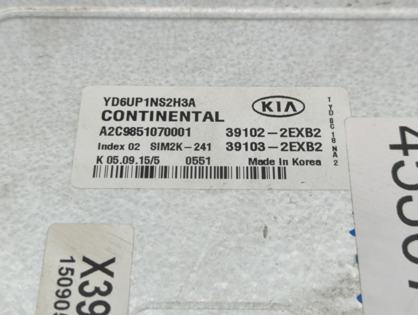 2016 Kia Forte PCM Engine Control Computer ECU ECM PCU OEM P/N:39103-2EXB2 39102-2EXB2, 39106-2EXB2, 39107-2EXB2 Fits OEM Us