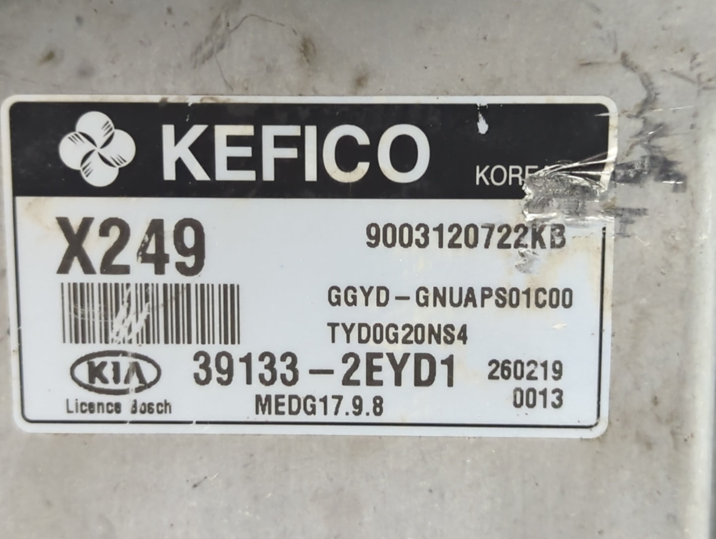 2016 Kia Forte PCM Engine Control Computer ECU ECM PCU OEM P/N:39133-2EYD1 39133-2EYB7 Fits OEM Used Auto Parts - Oemusedaut