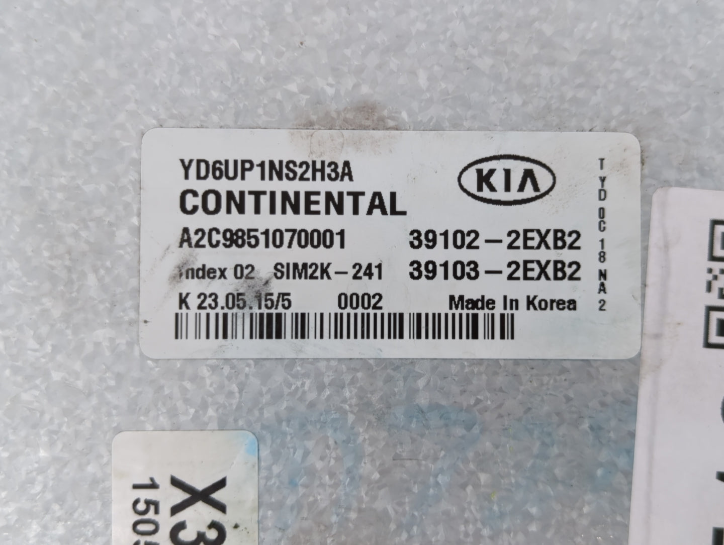 2016 Kia Forte PCM Engine Control Computer ECU ECM PCU OEM P/N:39103-2EXB2 39102-2EXB2, 39106-2EXB2, 39107-2EXB2 Fits OEM Us