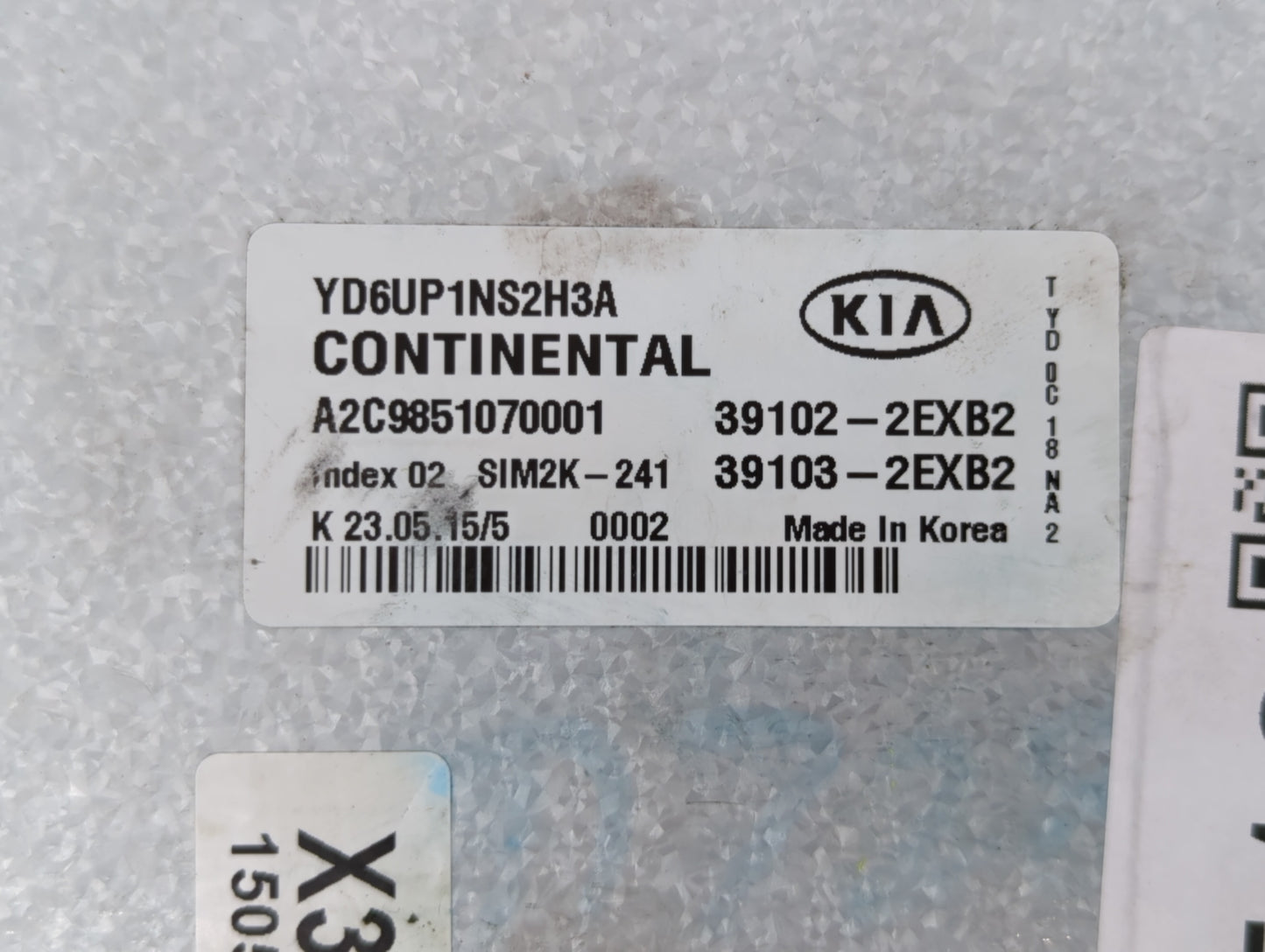 2016 Kia Forte PCM Engine Control Computer ECU ECM PCU OEM P/N:39103-2EXB2 39102-2EXB2, 39106-2EXB2, 39107-2EXB2 Fits OEM Us