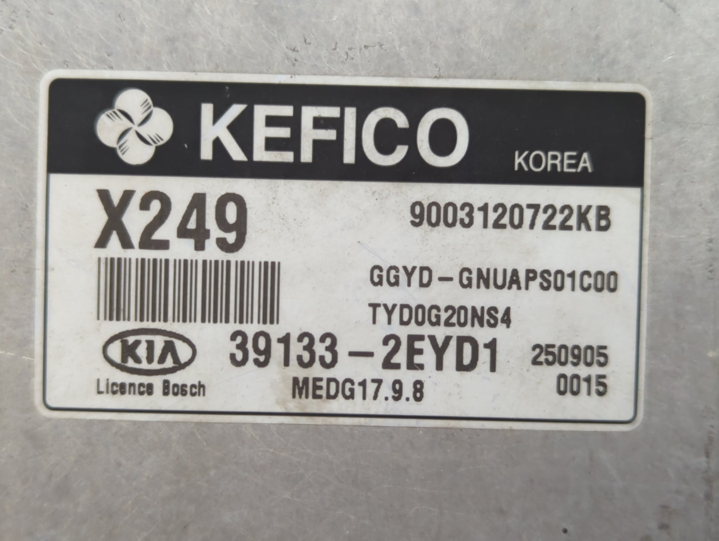 2016 Kia Forte PCM Engine Control Computer ECU ECM PCU OEM P/N:39133-2EYD1 39133-2EYB7 Fits OEM Used Auto Parts - Oemusedaut