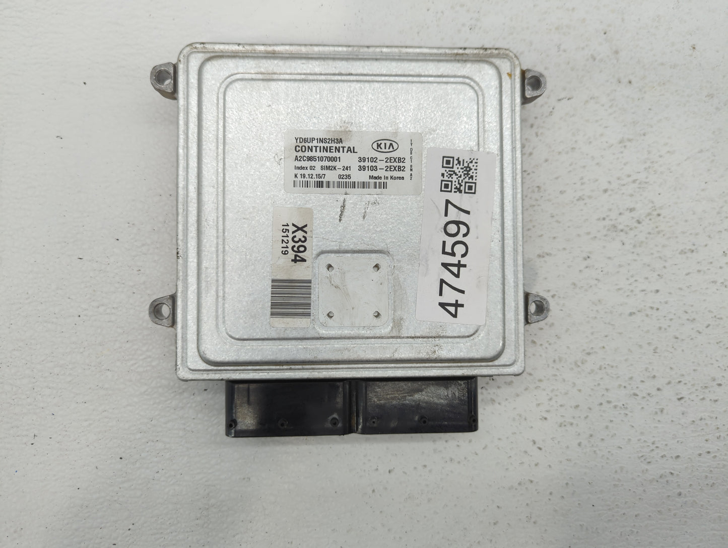 2016 Kia Forte PCM Engine Control Computer ECU ECM PCU OEM P/N:39103-2EXB2 39102-2EXB2 Fits OEM Used Auto Parts - Oemusedaut