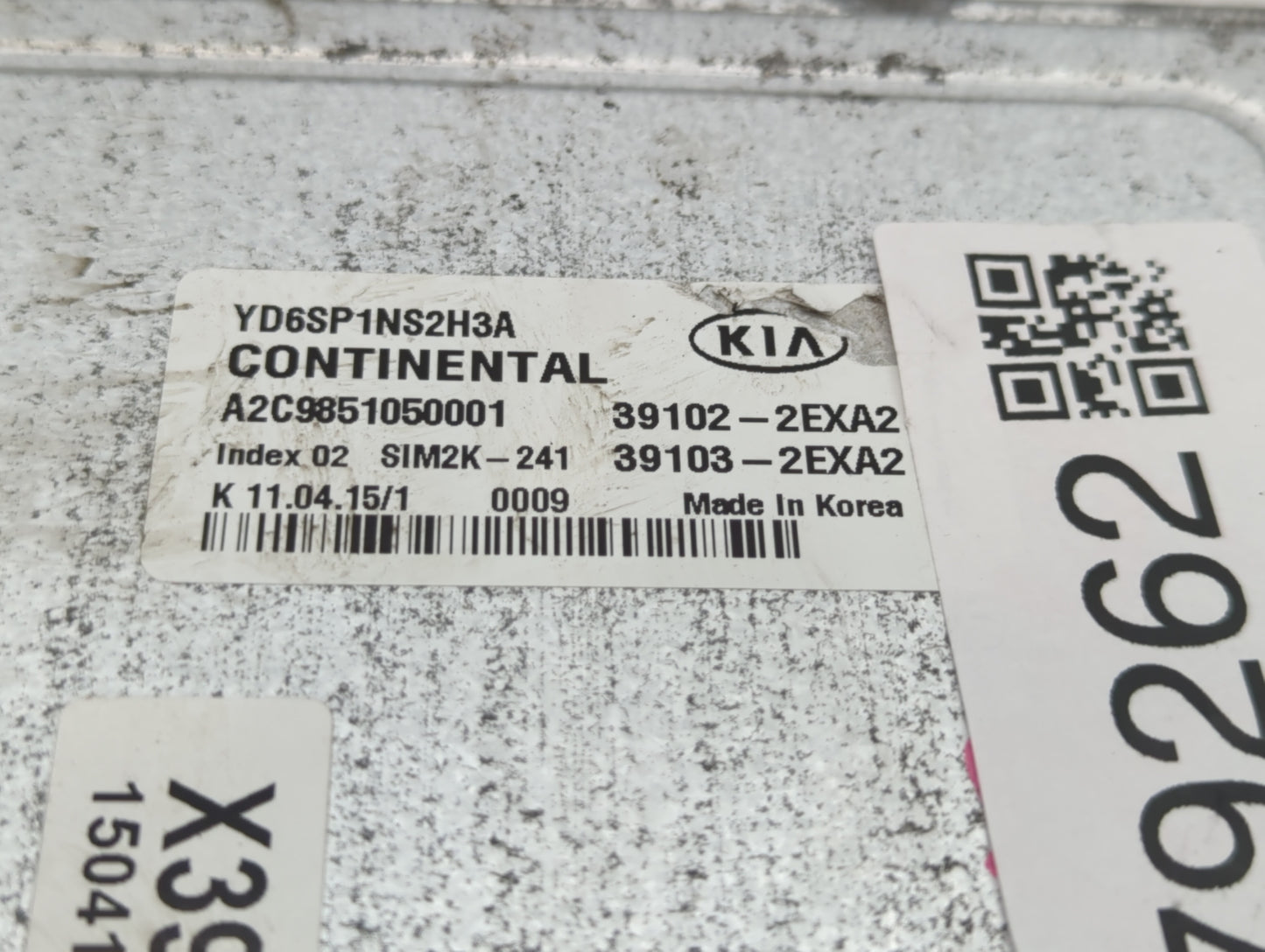 2016 Kia Forte PCM Engine Control Computer ECU ECM PCU OEM P/N:39103-2EXA2 39102-2EXA2, 39103-2EXB2, 39102-2EXB2 Fits OEM Us