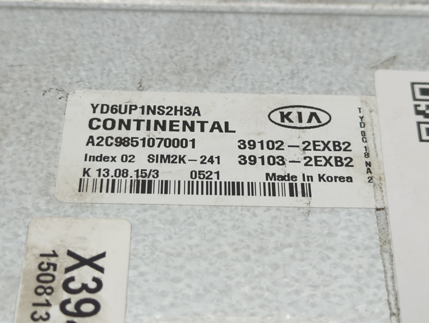 2016 Kia Forte PCM Engine Control Computer ECU ECM PCU OEM P/N:39103-2EXB2 39102-2EXB2 Fits OEM Used Auto Parts - Oemusedaut