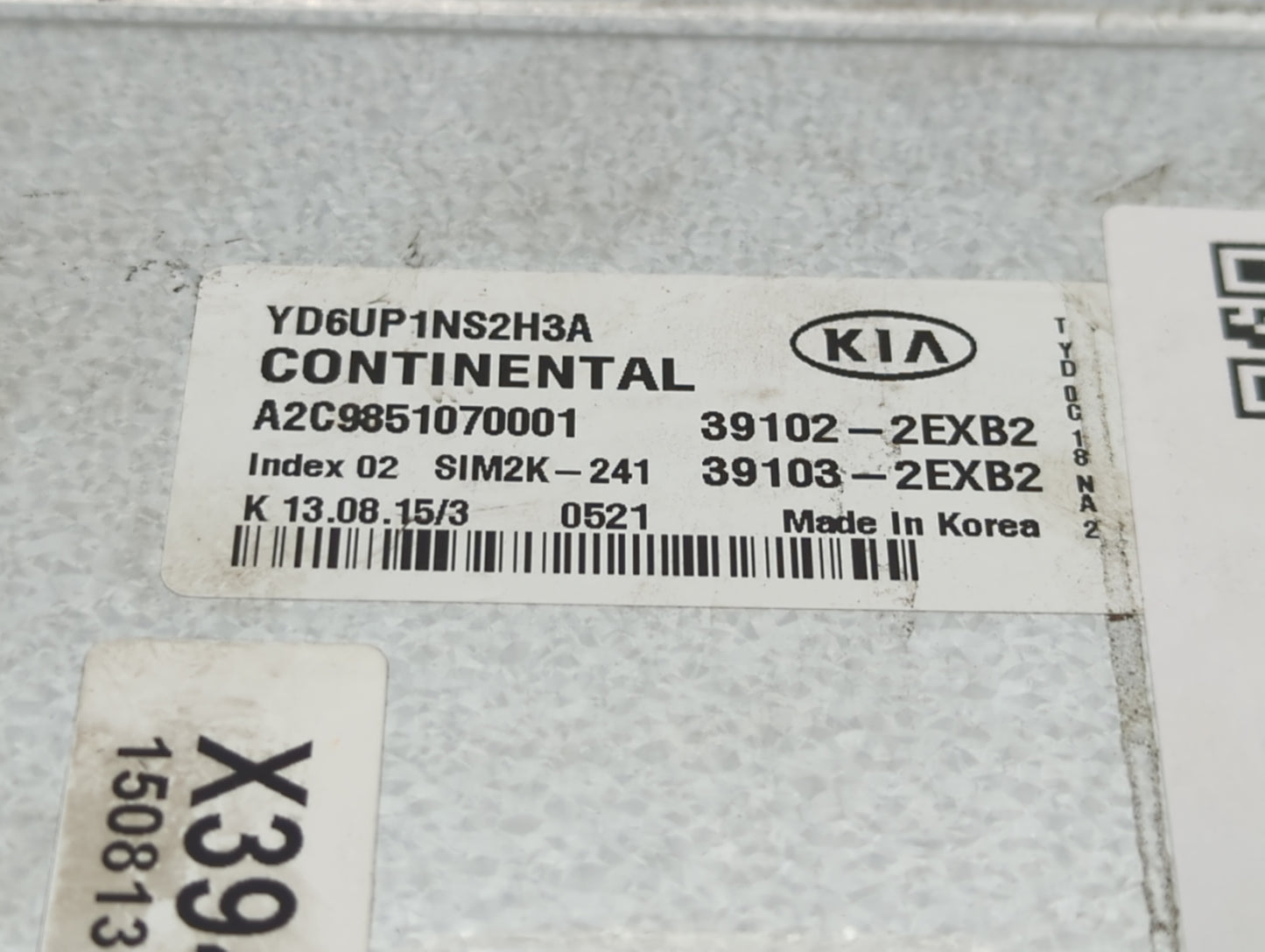 2016 Kia Forte PCM Engine Control Computer ECU ECM PCU OEM P/N:39103-2EXB2 39102-2EXB2 Fits OEM Used Auto Parts - Oemusedaut