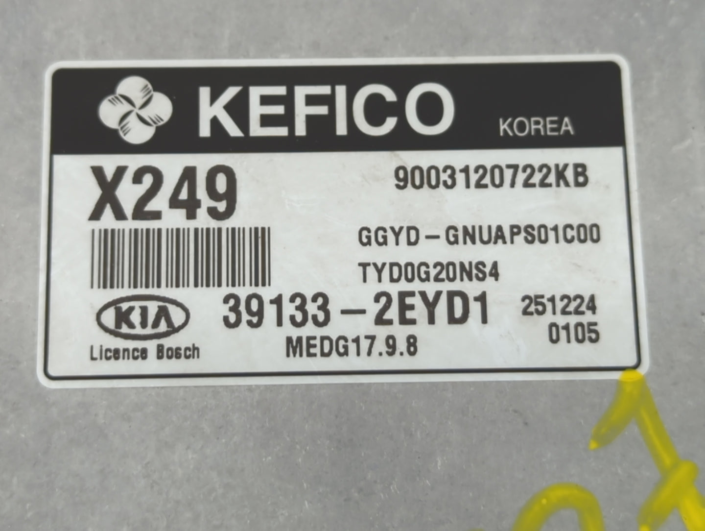 2016 Kia Forte PCM Engine Control Computer ECU ECM PCU OEM P/N:39133-2EYD1 39133-2EYD2, 39131-2EYD1 Fits OEM Used Auto Parts