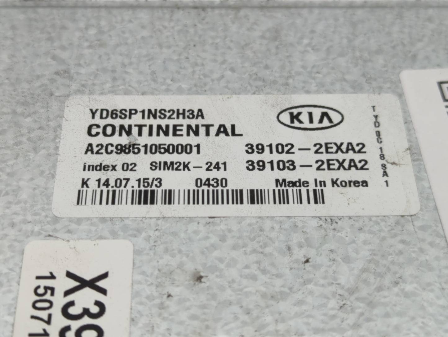2016 Kia Forte PCM Engine Control Computer ECU ECM PCU OEM P/N:39103-2EXA2 39102-2EXA2, 39103-2EXB2, 39102-2EXB2 Fits OEM Us