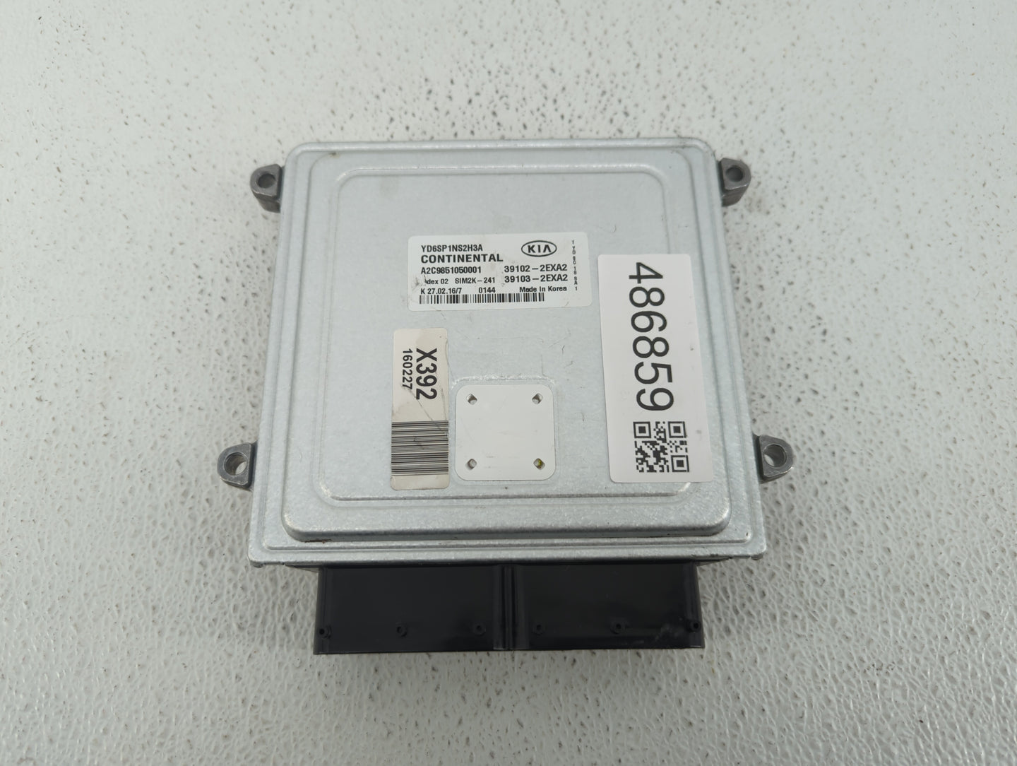 2016 Kia Forte PCM Engine Control Computer ECU ECM PCU OEM P/N:39103-2EXA2 39102-2EXA2, 39103-2EXB2, 39102-2EXB2 Fits OEM Us