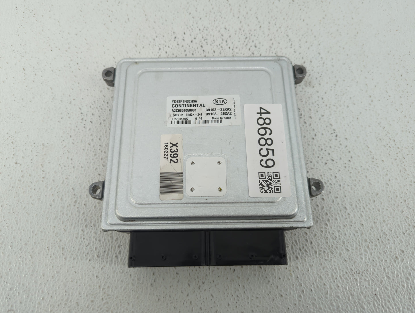 2016 Kia Forte PCM Engine Control Computer ECU ECM PCU OEM P/N:39103-2EXA2 39102-2EXA2, 39103-2EXB2, 39102-2EXB2 Fits OEM Us