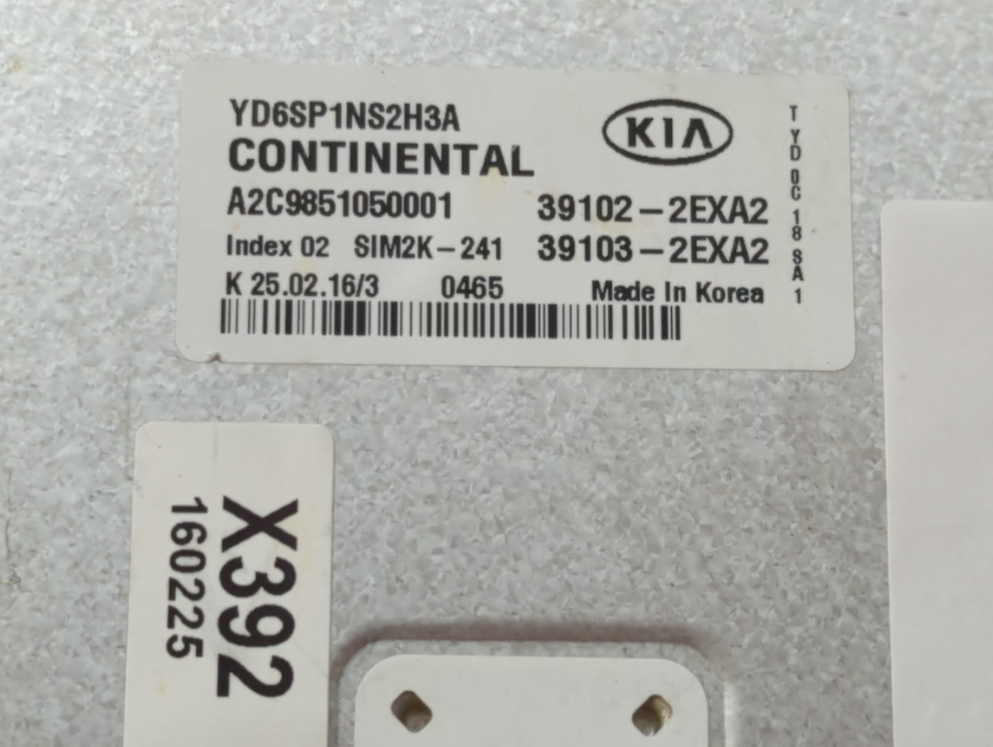 2016 Kia Forte PCM Engine Control Computer ECU ECM PCU OEM P/N:39103-2EXA2 39102-2EXA2, 39103-2EXB2, 39102-2EXB2 Fits OEM Us