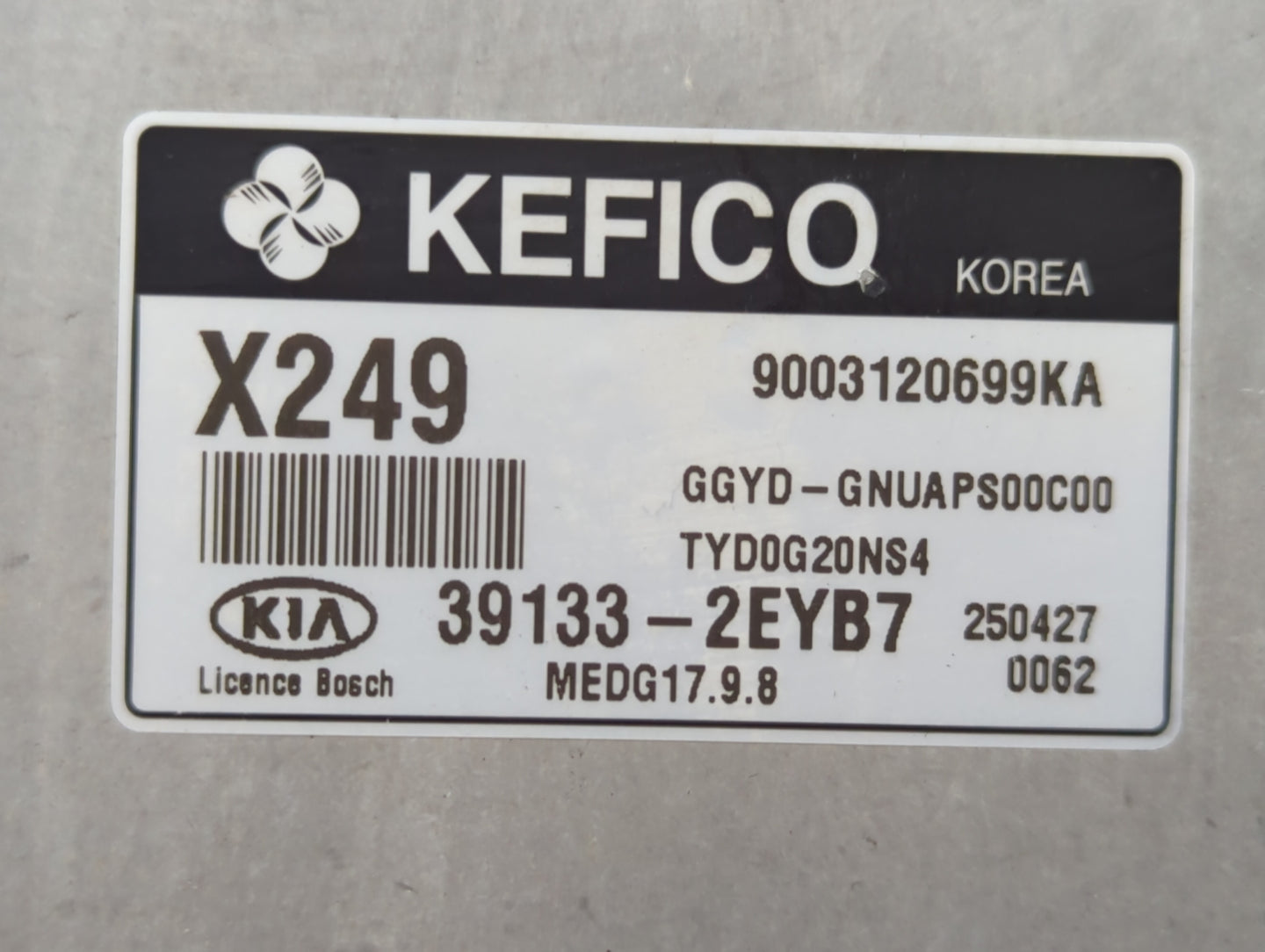 2016 Kia Forte PCM Engine Control Computer ECU ECM PCU OEM P/N:39133-2EYD1 39133-2EYB7 Fits OEM Used Auto Parts - Oemusedaut