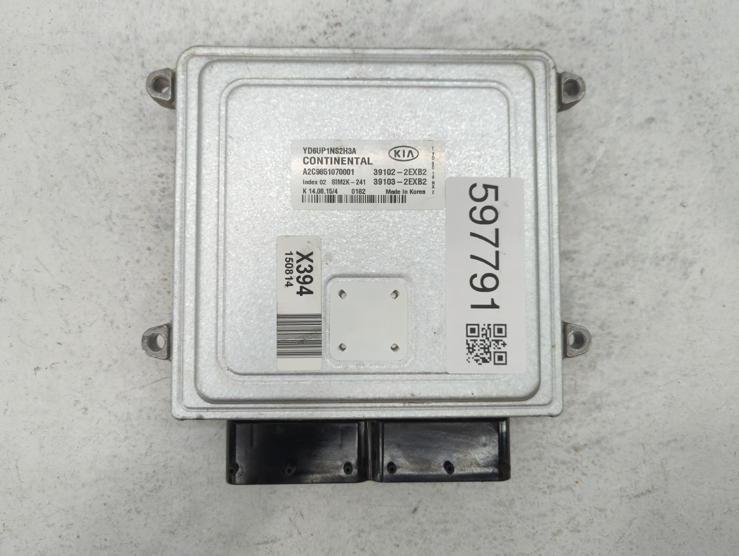 2016 Kia Forte PCM Engine Control Computer ECU ECM PCU OEM P/N:39103-2EB2 39102-2EXB2 Fits OEM Used Auto Parts - Oemusedauto