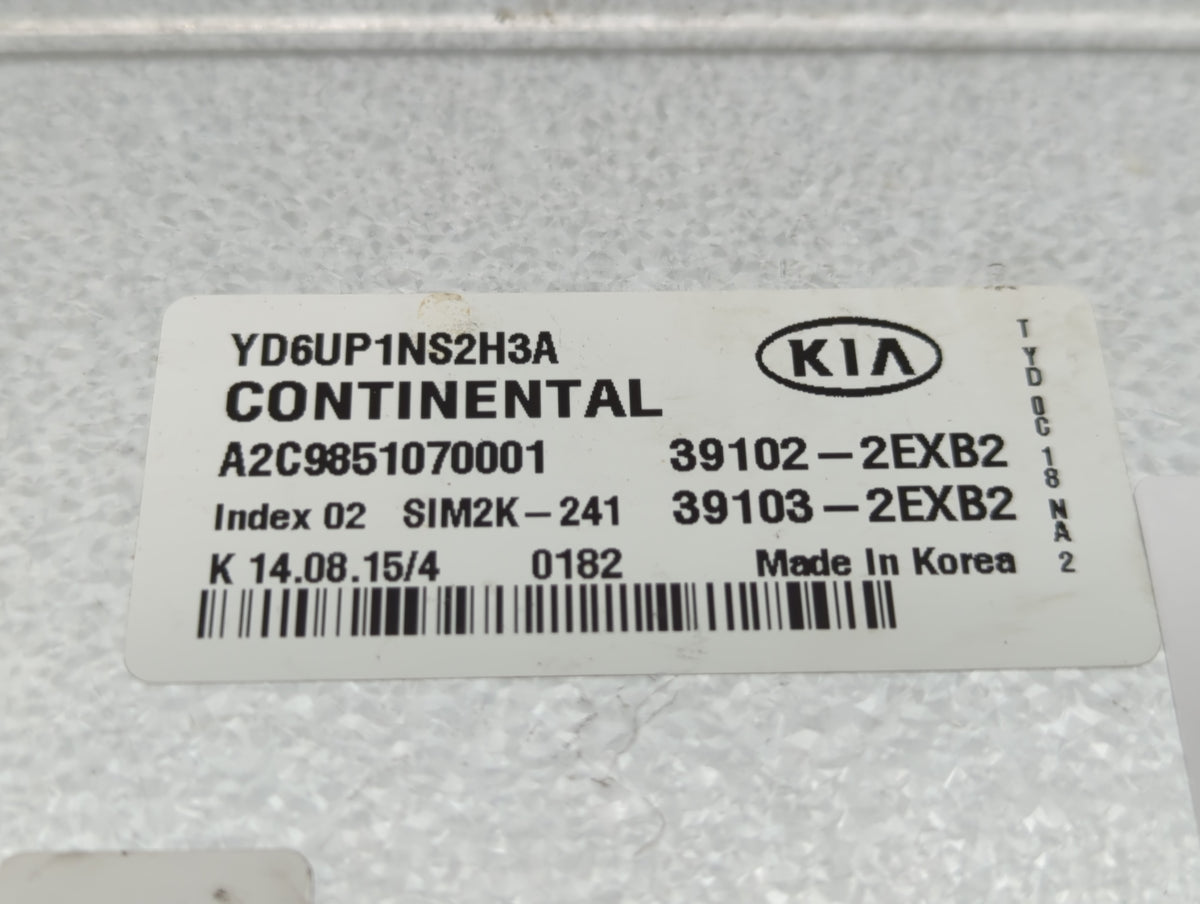 2016 Kia Forte PCM Engine Control Computer ECU ECM PCU OEM P/N:39103-2EB2 39102-2EXB2 OEM Used Auto Parts - Oemusedautoparts