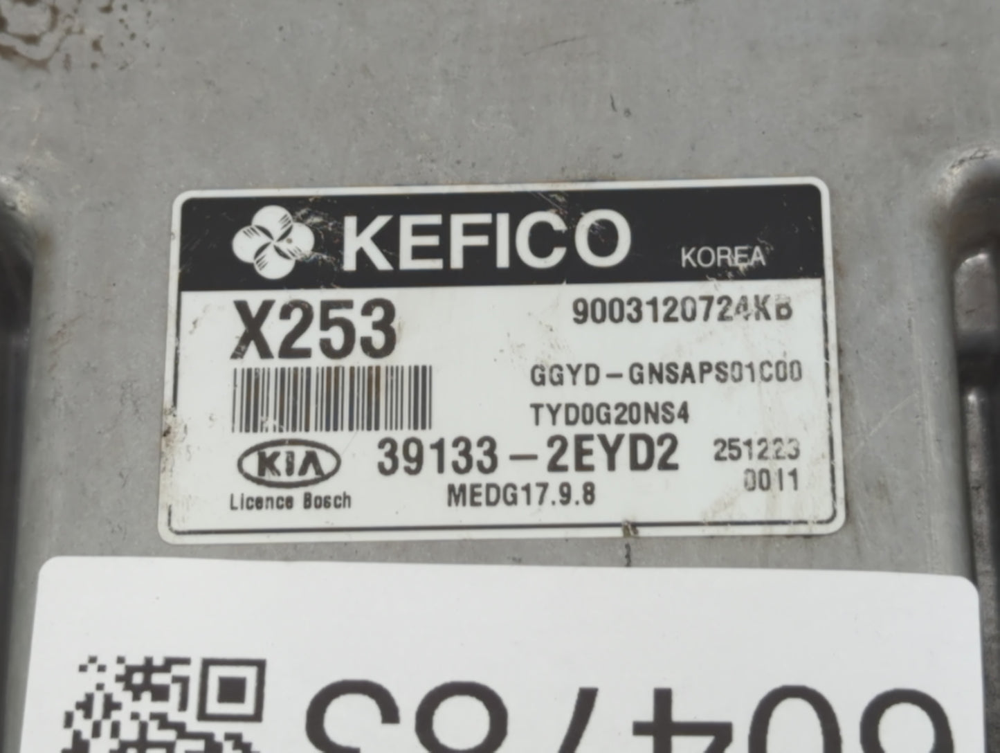 2016 Kia Forte PCM Engine Control Computer ECU ECM PCU OEM P/N:39133-2EYD2 Fits OEM Used Auto Parts - Oemusedautoparts1.com