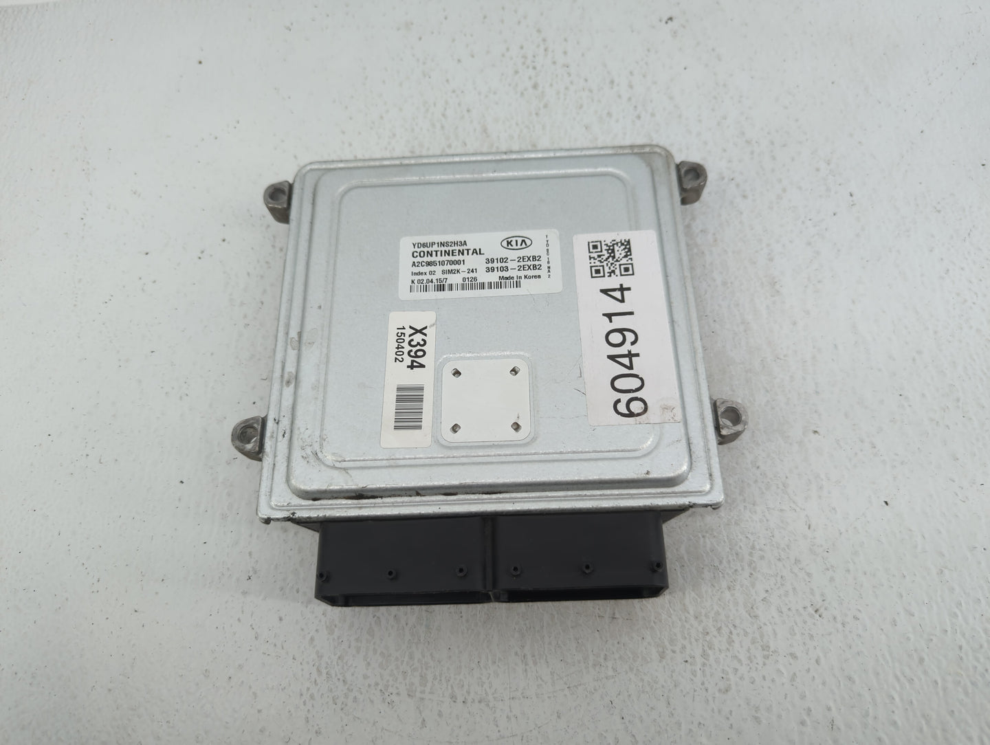 2016 Kia Forte PCM Engine Control Computer ECU ECM PCU OEM P/N:39102-2EXB2 Fits OEM Used Auto Parts - Oemusedautoparts1.com