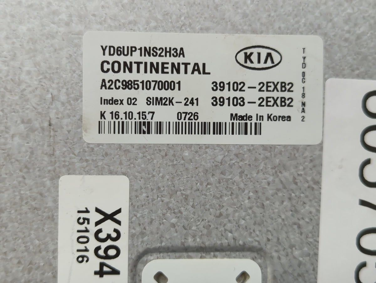 2016 Kia Forte PCM Engine Control Computer ECU ECM PCU OEM P/N:39102-2EXB2 Fits Fits 2006 OEM Used Auto Parts - Oemusedautop