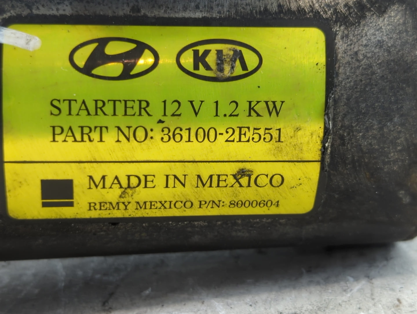 2014-2016 Kia Forte Car Starter Motor Solenoid OEM P/N:1195411 36100-2E120 Fits Fits 2012 2013 2014 2015 2016 OEM Used Auto 