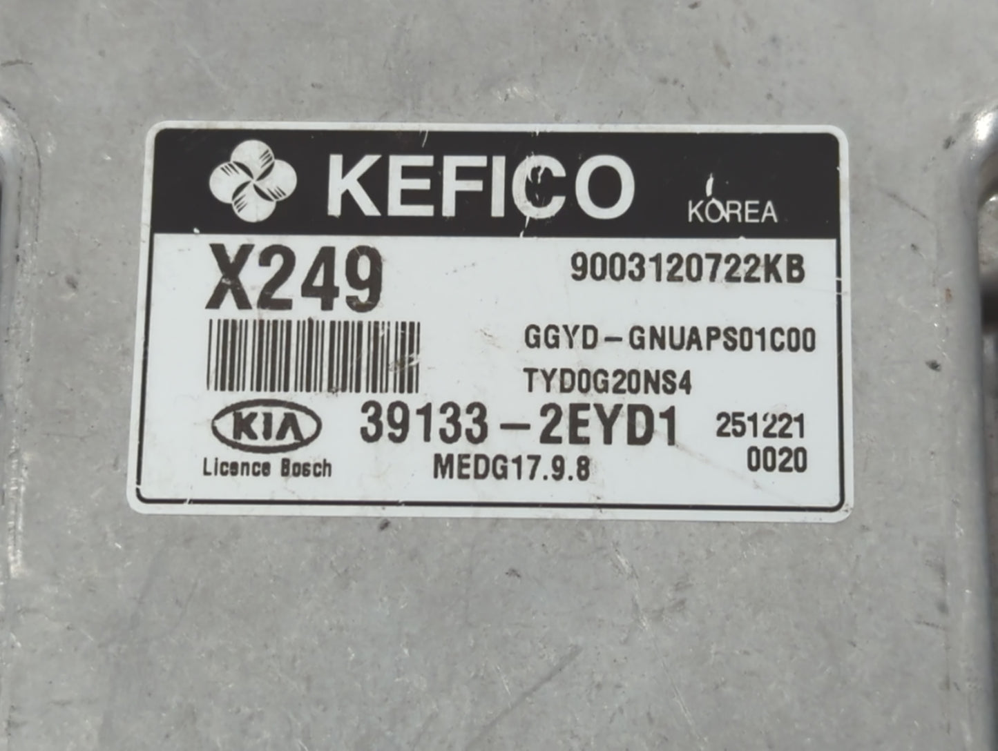2016 Kia Forte PCM Engine Control Computer ECU ECM PCU OEM P/N:39133-2EYD1 Fits OEM Used Auto Parts - Oemusedautoparts1.com