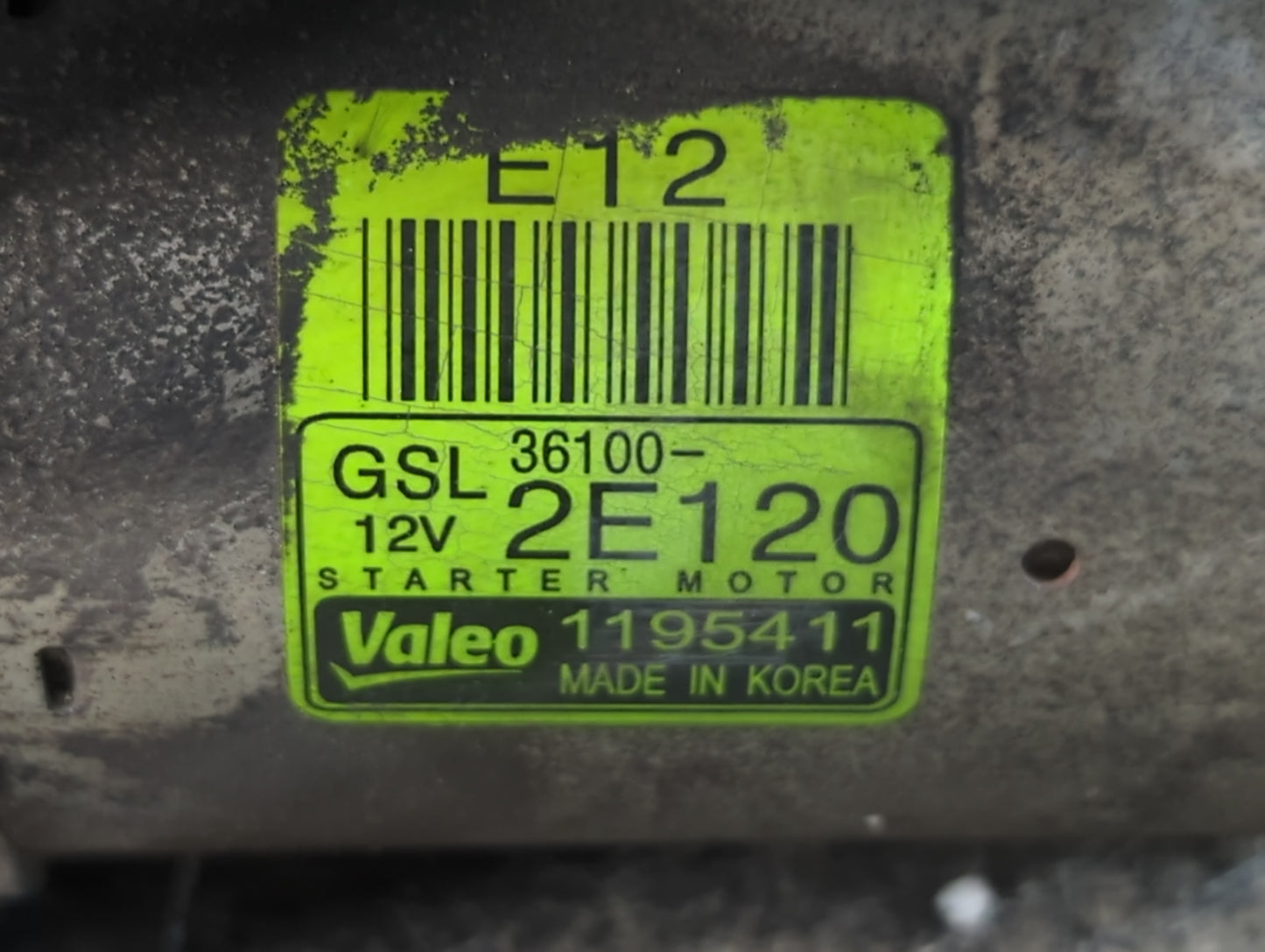 2014-2016 Kia Forte Car Starter Motor Solenoid OEM P/N:1195411 36100-2E120 Fits Fits 2012 2013 2014 2015 2016 OEM Used Auto 