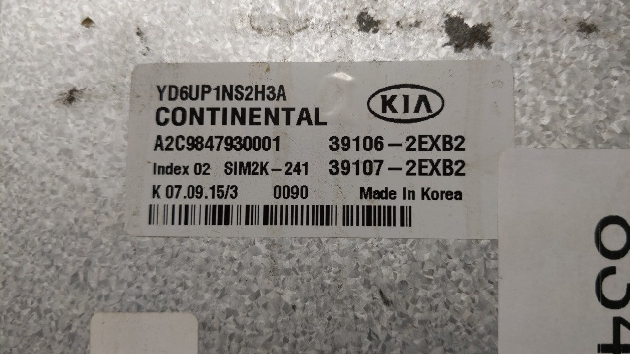 2016 Kia Forte PCM Engine Control Computer ECU ECM PCU OEM P/N:39103-2EXB2 39102-2EXB2, 39106-2EXB2, 39107-2EXB2 Fits OEM Us