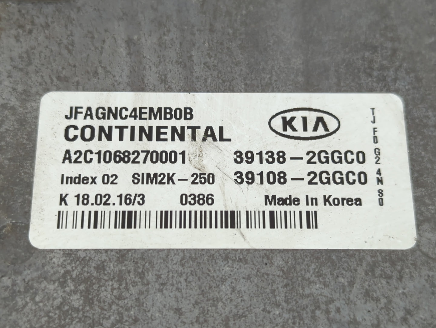 2016-2018 Kia Optima PCM Engine Control Computer ECU ECM PCU OEM P/N:39108-2GGC0 39138-2GGC0 Fits Fits 2016 2017 2018 OEM Us