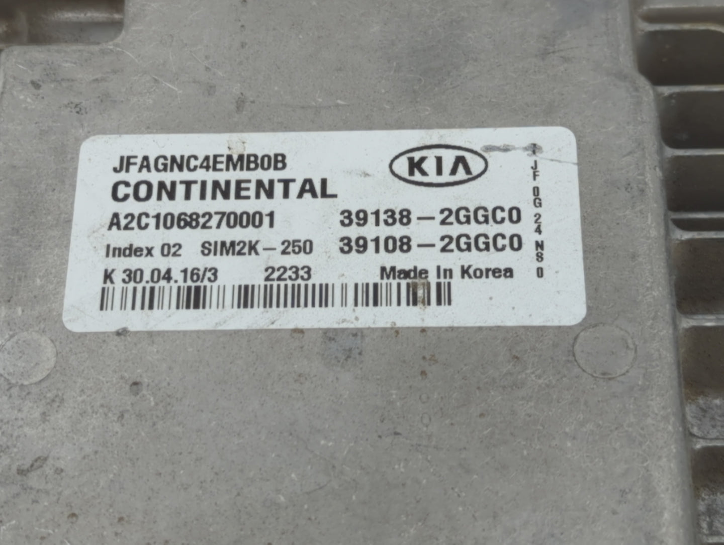 2016-2018 Kia Optima PCM Engine Control Computer ECU ECM PCU OEM P/N:39138-2GGC0 39108-2GGC0 Fits Fits 2016 2017 2018 OEM Us
