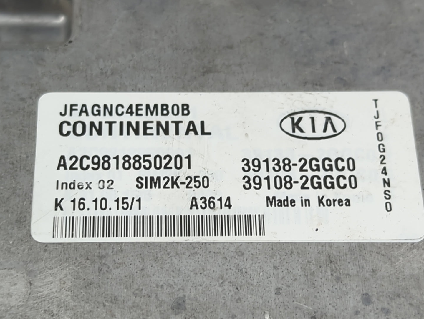 2016-2018 Kia Optima PCM Engine Control Computer ECU ECM PCU OEM P/N:JFAGNC4EMB0B, A2C9818850201 Fits Fits 2016 2017 2018 OE