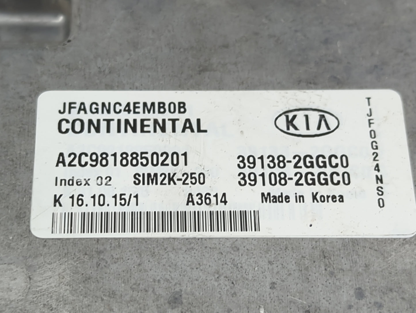 2016-2018 Kia Optima PCM Engine Control Computer ECU ECM PCU OEM P/N:JFAGNC4EMB0B, A2C9818850201 Fits Fits 2016 2017 2018 OE