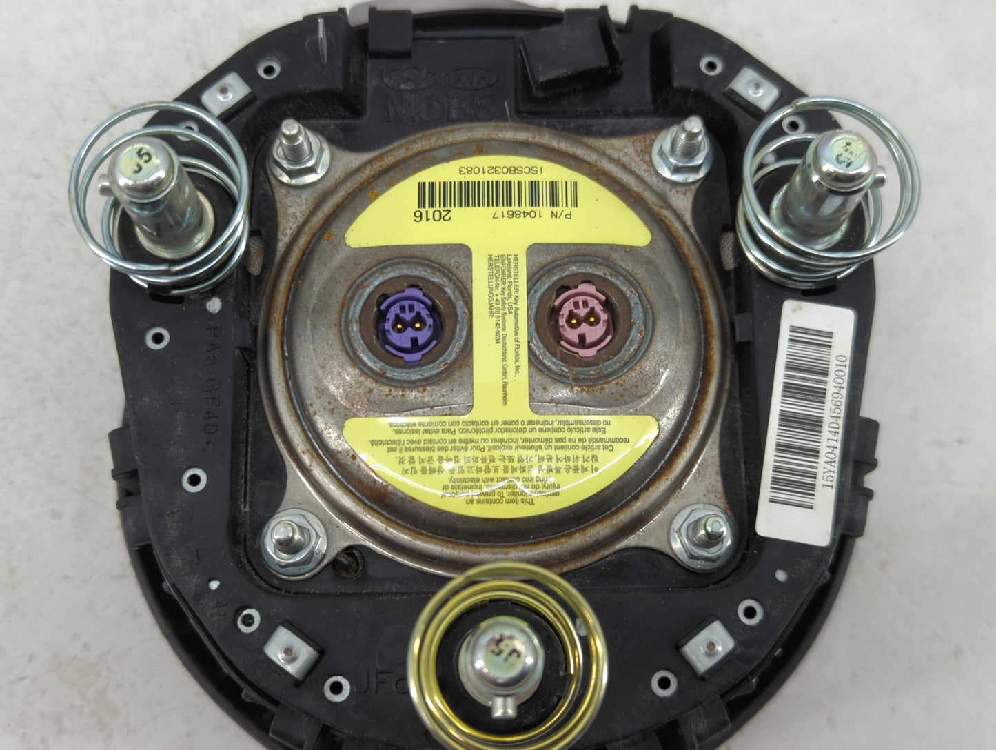 2016 Kia Optima Air Bag Driver Left Steering Wheel Mounted P/N:1048617 Fits OEM Used Auto Parts - Oemusedautoparts1.com