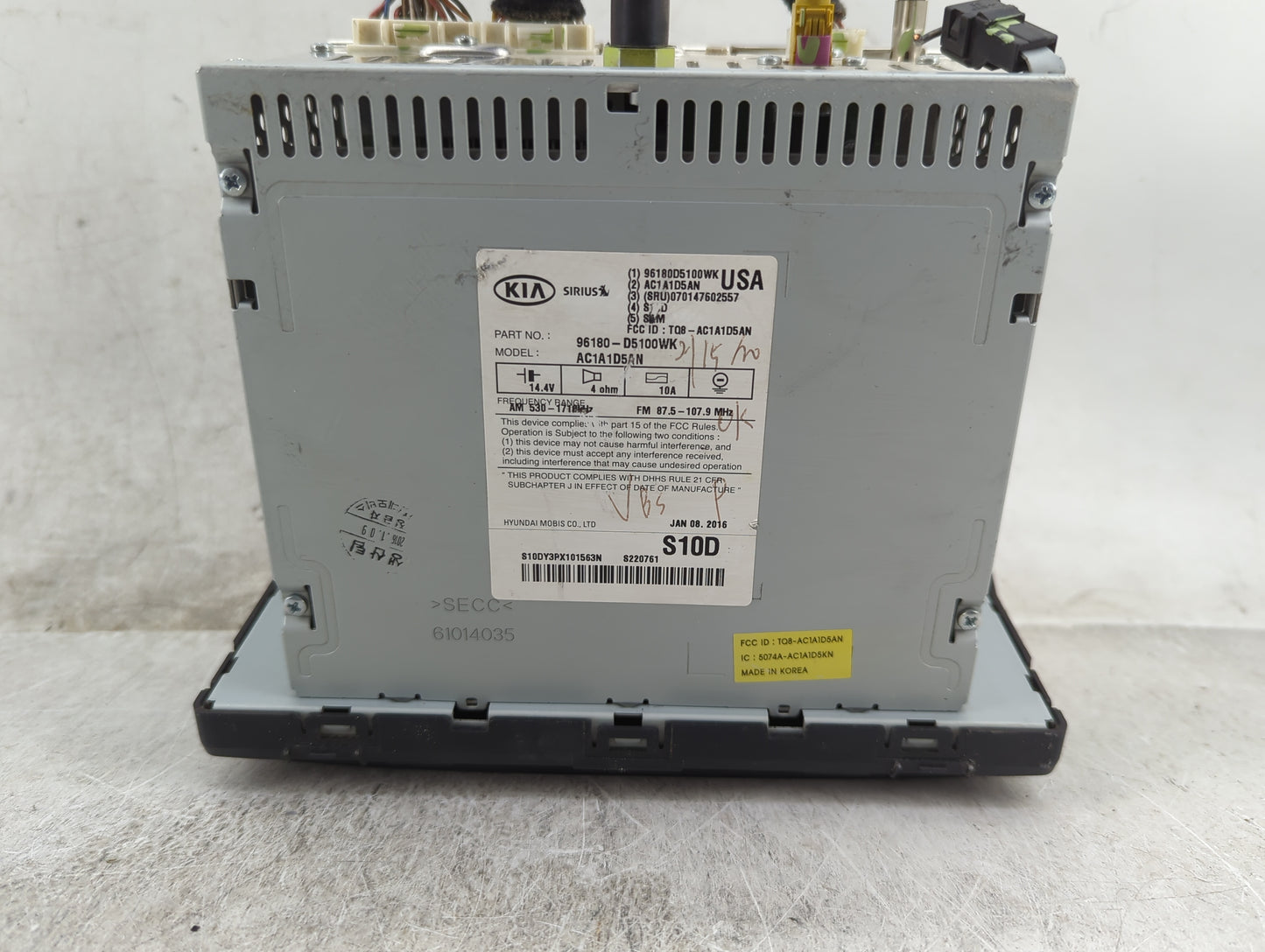 2016-2018 Kia Optima Radio AM FM Cd Player Receiver Replacement P/N:96180-D5100WK Fits Fits 2016 2017 2018 OEM Used Auto Par