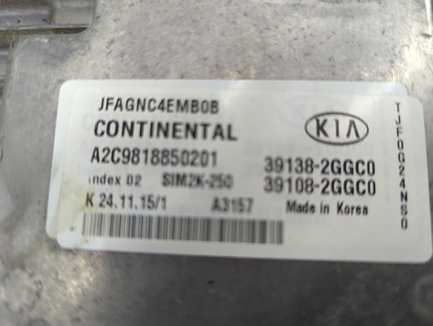 2016-2018 Kia Optima PCM Engine Control Computer ECU ECM PCU OEM P/N:39138-2GGC0 39108-2GGC0 Fits Fits 2016 2017 2018 OEM Us