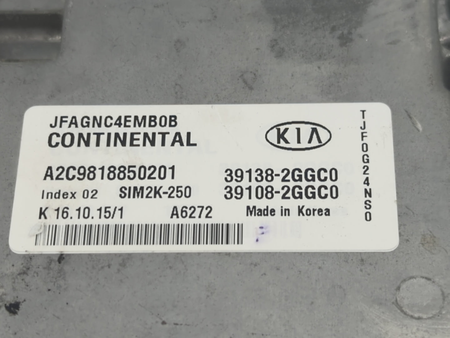 2016-2018 Kia Optima PCM Engine Control Computer ECU ECM PCU OEM P/N:39138-2GGC0 39108-2GGC0 Fits Fits 2016 2017 2018 OEM Us