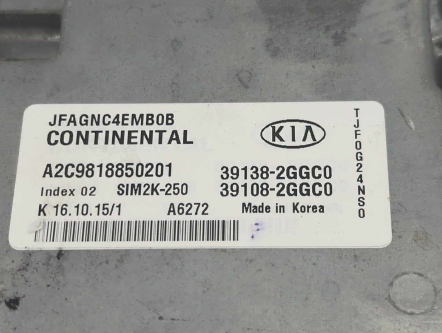 2016-2018 Kia Optima PCM Engine Control Computer ECU ECM PCU OEM P/N:39138-2GGC0 39108-2GGC0 Fits Fits 2016 2017 2018 OEM Us