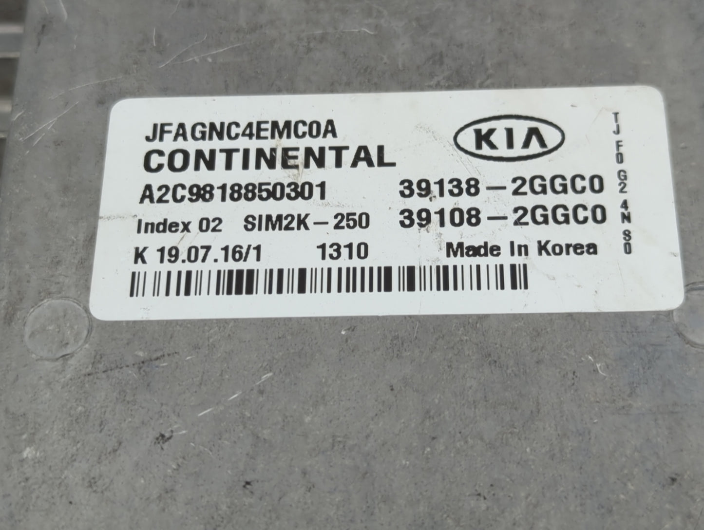 2016-2018 Kia Optima PCM Engine Control Computer ECU ECM PCU OEM P/N:391082GGC0 391382GGC0, A2C9818850301 Fits Fits 2016 201