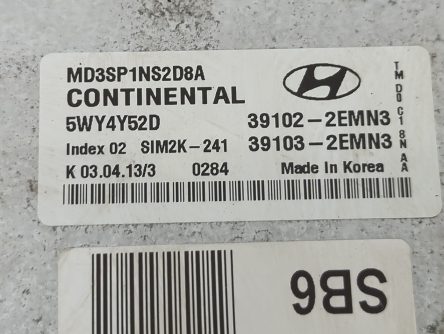 2016 Kia Optima PCM Engine Control Computer ECU ECM PCU OEM P/N:MD3SP1NS2D8A 5WY4Y52D, 39102-2EMN3, 39103-2EMN3 Fits OEM Use