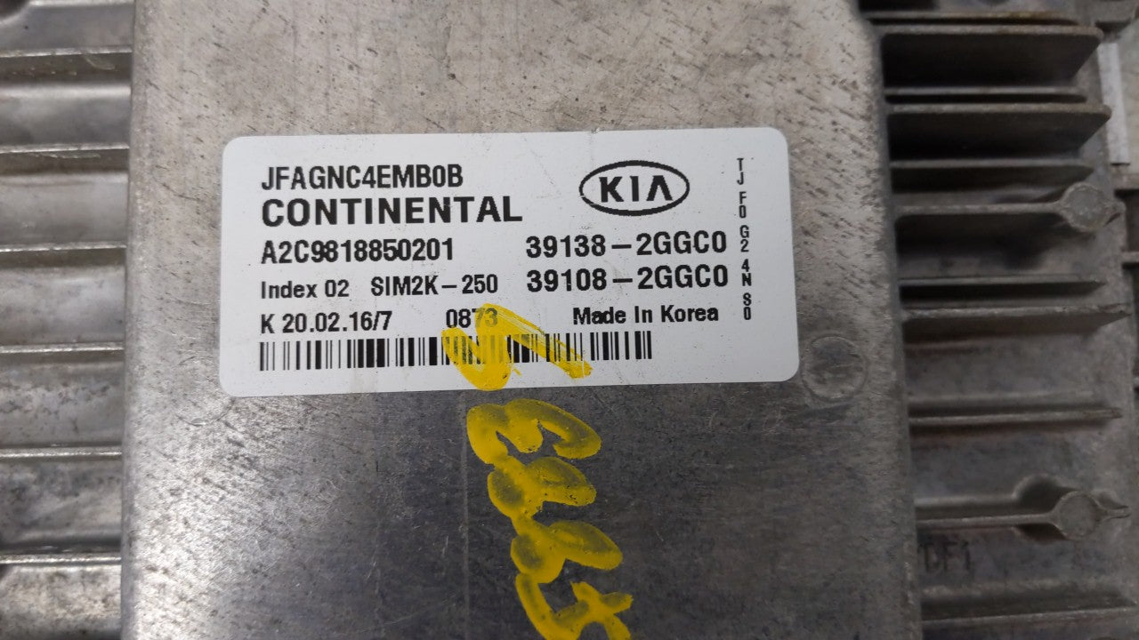 2016-2018 Kia Optima PCM Engine Control Computer ECU ECM PCU OEM P/N:39138-2GGC1 39108-2GGC1, 39138-2GGC0 Fits Fits 2016 201