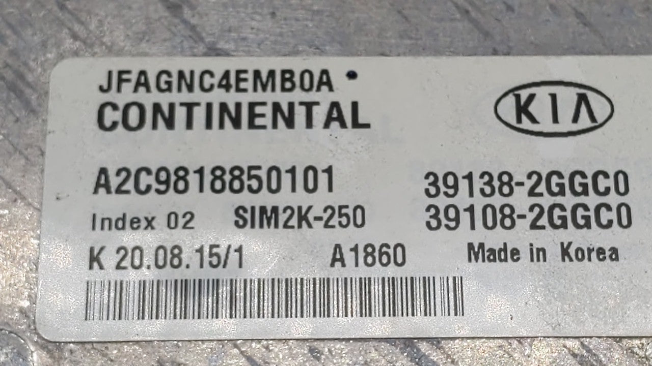 2016-2018 Kia Optima PCM Engine Control Computer ECU ECM PCU OEM P/N:39138-2GGC1 39108-2GGC1, 39138-2GGC0 Fits Fits 2016 201