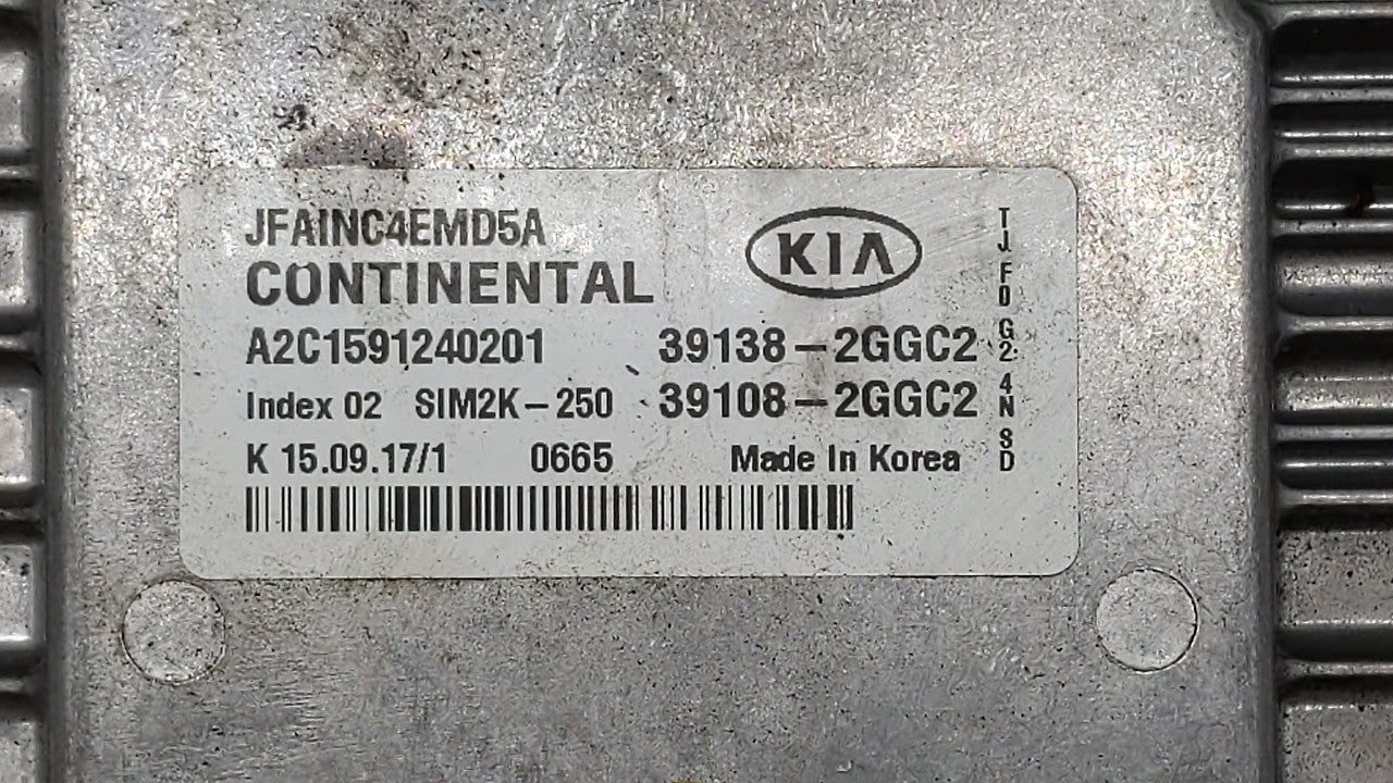 2016-2018 Kia Optima PCM Engine Control Computer ECU ECM PCU OEM P/N:39138-2GGC1 39108-2GGC1, 39138-2GGC0 Fits Fits 2016 201