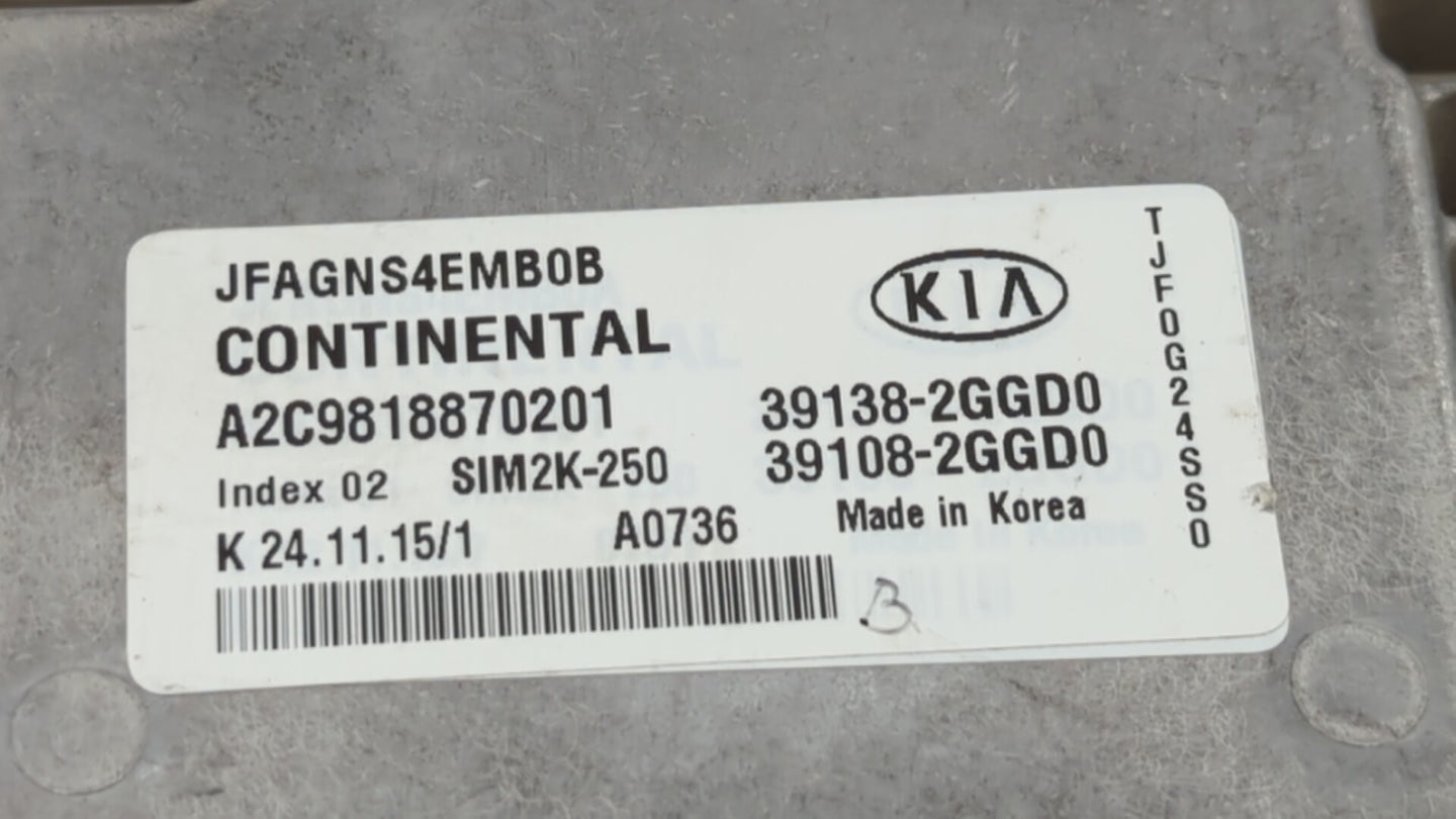 2016-2018 Kia Optima PCM Engine Control Computer ECU ECM PCU OEM P/N:39138-2GGD2 39108-2GGD2, 39138-2GGD0 Fits Fits 2016 201