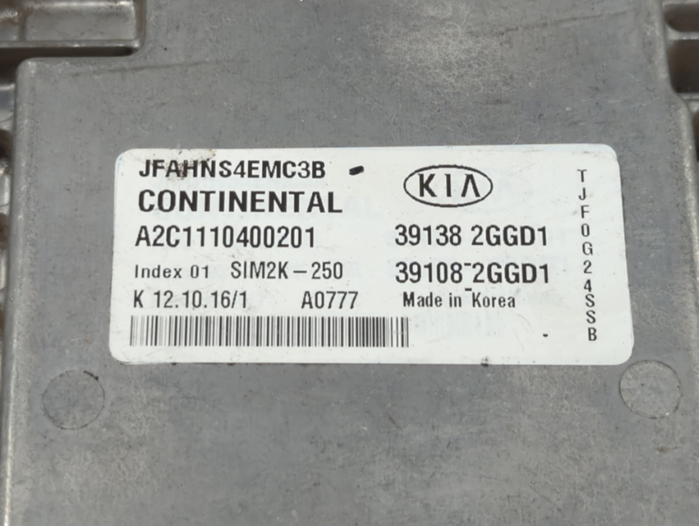 2016-2018 Kia Optima PCM Engine Control Computer ECU ECM PCU OEM P/N:39138-2GGD2 39108-2GGD2, 39138-2GGD0 Fits Fits 2016 201