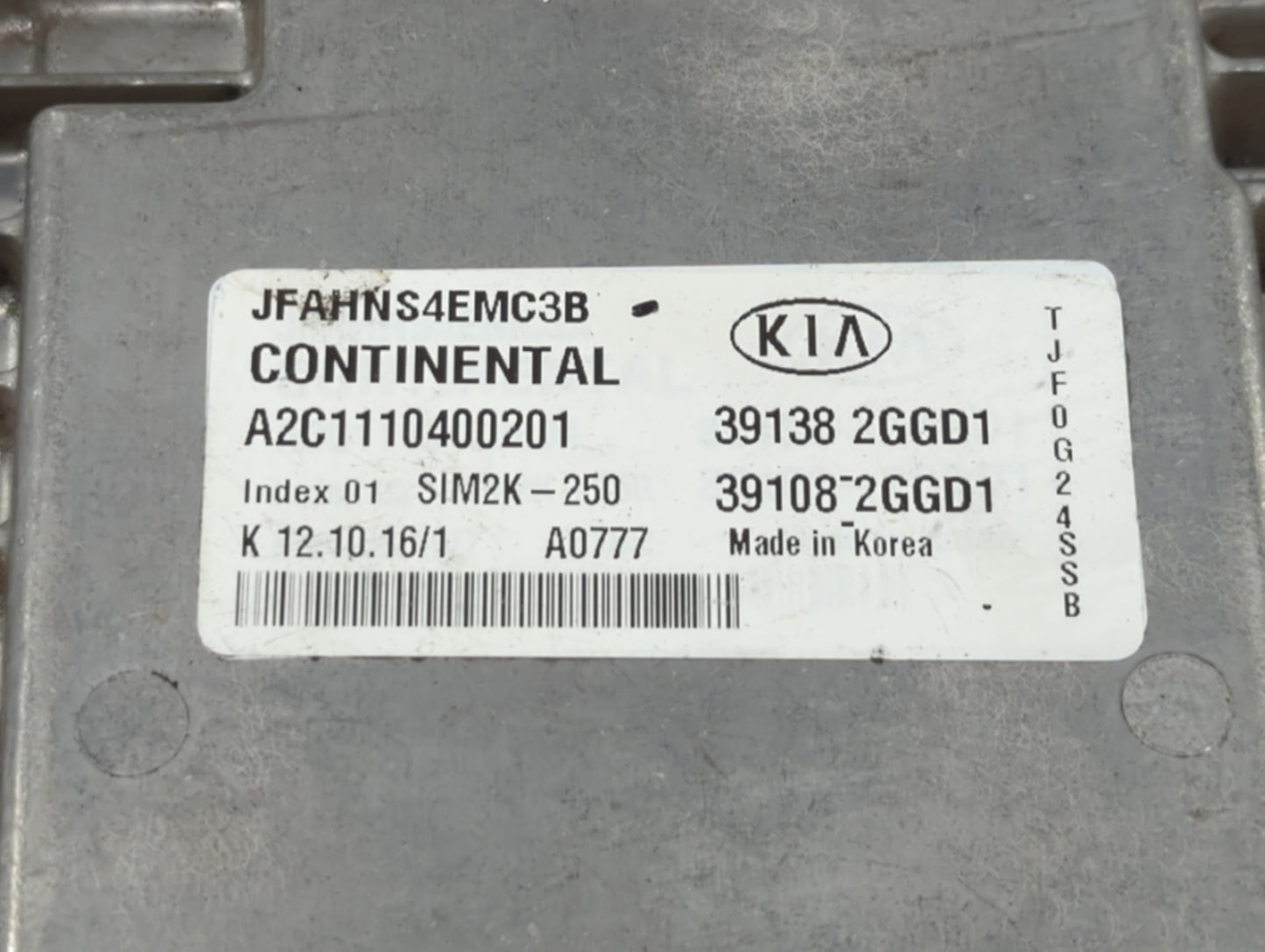 2016-2018 Kia Optima PCM Engine Control Computer ECU ECM PCU OEM P/N:39138-2GGD2 39108-2GGD2, 39138-2GGD0 Fits Fits 2016 201