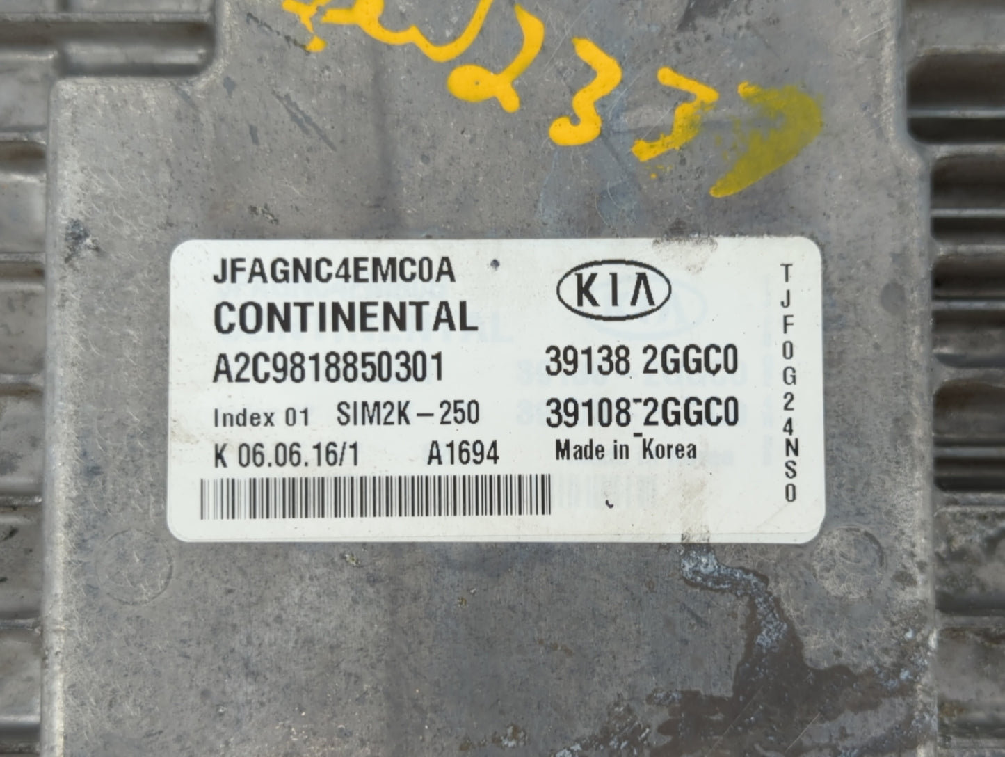 2016-2018 Kia Optima PCM Engine Control Computer ECU ECM PCU OEM P/N:39138-2GGC0 39138-2GGC1, 39108-2GGC1 Fits Fits 2016 201