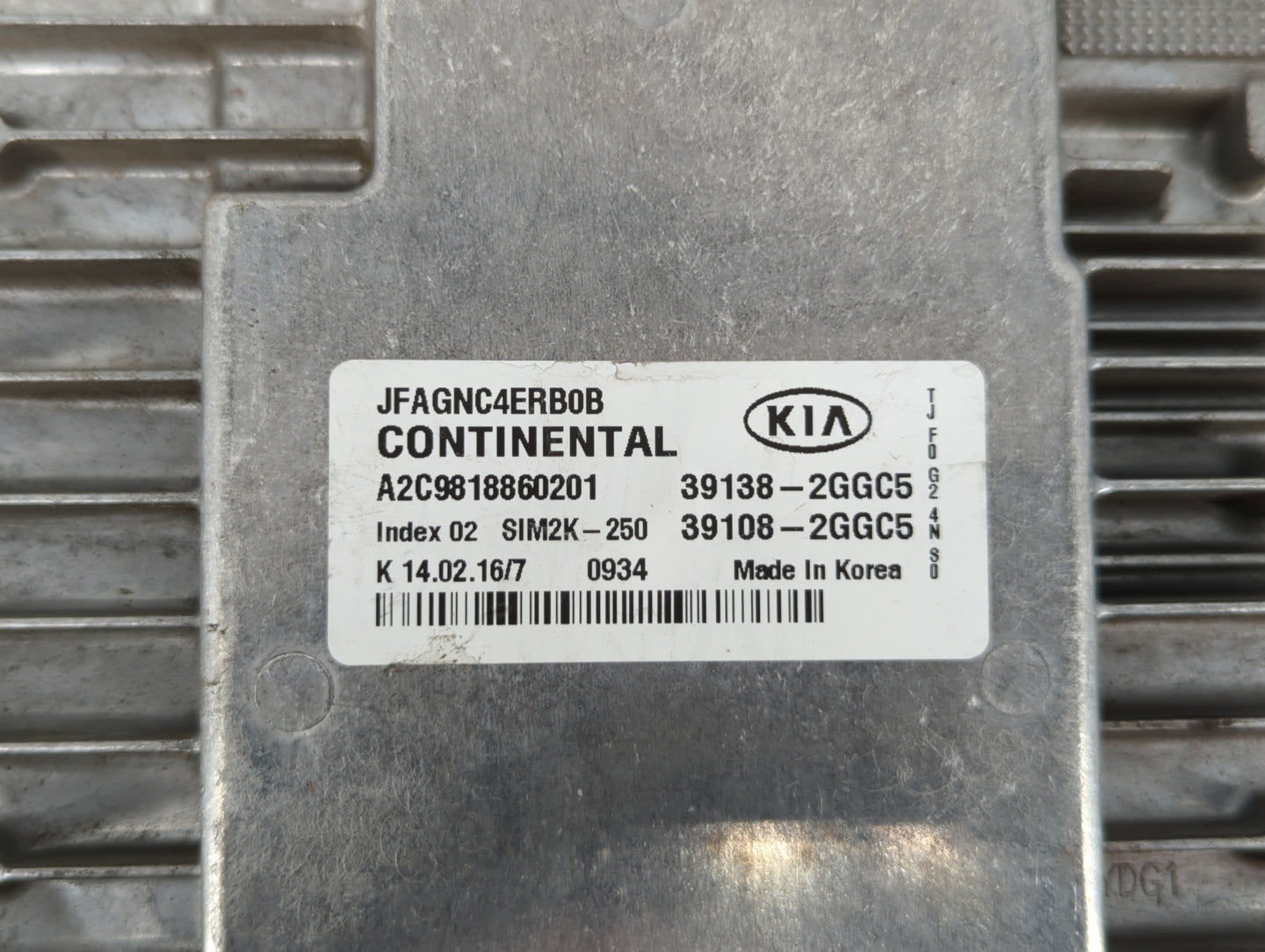2016-2018 Kia Optima PCM Engine Control Computer ECU ECM PCU OEM P/N:39138-2GGC5 39108-2GGC5, 39138-2GGC6 Fits Fits 2016 201