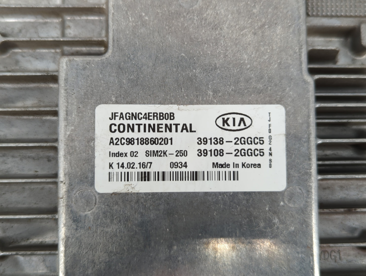 2016-2018 Kia Optima PCM Engine Control Computer ECU ECM PCU OEM P/N:39138-2GGC5 39108-2GGC5, 39138-2GGC6 Fits Fits 2016 201